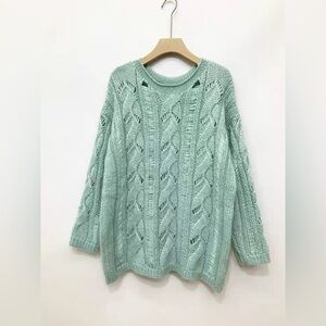 Mint Green Oversized Knit Sweater